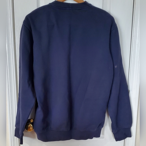 ✨️Nike sweatshirt sz M navy & light lavender lettering, with flaws. - Picture 2 of 11